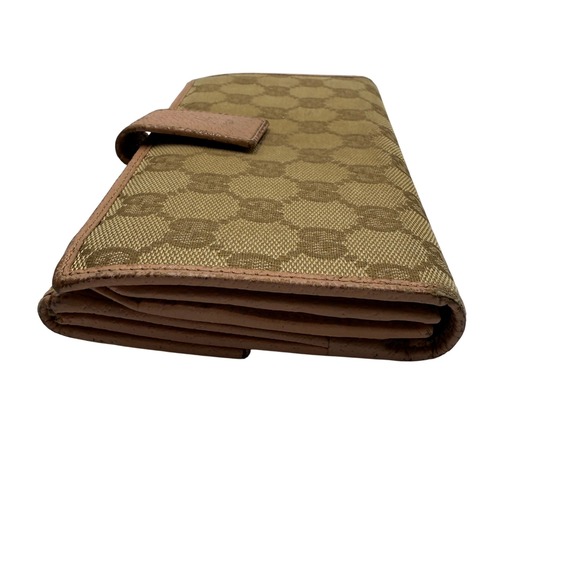 Gucci GG Canvas Pink Leather‎ Bi Fold Wallet Clutch Authentic Pre Owned - Picture 10 of 13